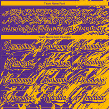 Load image into Gallery viewer, Custom Purple Gold-White 3D Splash Art Hockey Lace Neck Jersey
