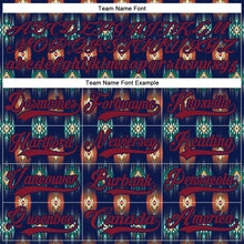 Laden Sie das Bild in den Galerie-Viewer, Custom Navy Crimson 3D Pattern Native Americans Tribal Indigenous People Hockey Lace Neck Jersey
