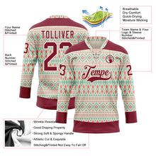 Charger l'image dans la galerie, Custom Cream Crimson 3D Pattern Native Americans Tribal Indigenous People Hockey Lace Neck Jersey
