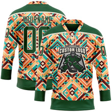 Laden Sie das Bild in den Galerie-Viewer, Custom Green Cream 3D Pattern Native Americans Tribal Indigenous People Hockey Lace Neck Jersey
