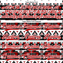 Charger l'image dans la galerie, Custom Red Black-White 3D Pattern Native Americans Tribal Indigenous People Hockey Lace Neck Jersey
