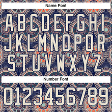 Laden Sie das Bild in den Galerie-Viewer, Custom Navy Cream-Orange 3D Pattern Native Americans Tribal Indigenous People Hockey Lace Neck Jersey
