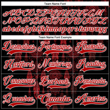 Load image into Gallery viewer, Custom Black Red-White 3D Pattern Native Americans Tribal Indigenous People Hockey Lace Neck Jersey
