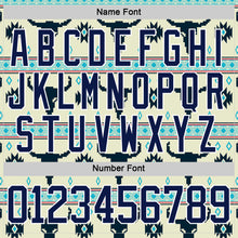 Загрузить изображение в средство просмотра галереи, Custom Cream Navy-White 3D Pattern Native Americans Tribal Indigenous People Hockey Lace Neck Jersey
