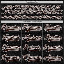 Load image into Gallery viewer, Custom Black Brown-White 3D Pattern Native Americans Tribal Indigenous People Hockey Lace Neck Jersey

