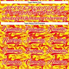 Charger l'image dans la galerie, Custom Camo Fire Red Gold-White 3D Camouflage Hockey Lace Neck Jersey
