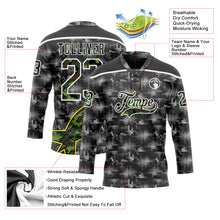 Charger l'image dans la galerie, Custom Camo Black-White 3D Camouflage Digital Hockey Lace Neck Jersey
