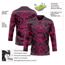 Charger l'image dans la galerie, Custom Camo Black-Hot Pink 3D Camouflage Digital Hockey Lace Neck Jersey
