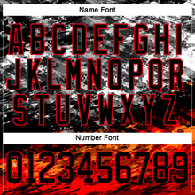 Charger l'image dans la galerie, Custom Camo Black-Fire Red 3D Camouflage Hockey Lace Neck Jersey
