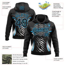 Load image into Gallery viewer, Custom Stitched Black Sky Blue-White 3D Pattern Design E-sports Pullover Sweatshirt Hoodie
