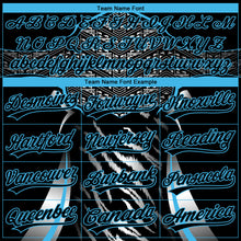 Load image into Gallery viewer, Custom Stitched Black Sky Blue-White 3D Pattern Design E-sports Pullover Sweatshirt Hoodie
