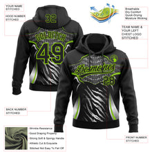 Load image into Gallery viewer, Custom Stitched Black Neon Green-White 3D Pattern Design E-sports Pullover Sweatshirt Hoodie
