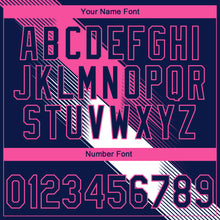 Charger l'image dans la galerie, Custom Stitched Navy Pink-White 3D Pattern Design E-sports Pullover Sweatshirt Hoodie
