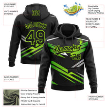 Load image into Gallery viewer, Custom Stitched Black Neon Green-White 3D Pattern Design E-sports Pullover Sweatshirt Hoodie
