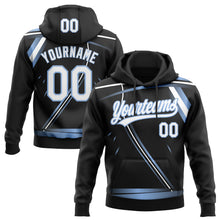Charger l'image dans la galerie, Custom Stitched Black White-Light Blue 3D Pattern Design E-sports Pullover Sweatshirt Hoodie
