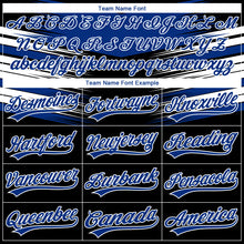 Load image into Gallery viewer, Custom Stitched Black Royal-White 3D Pattern Design E-sports Pullover Sweatshirt Hoodie
