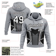 Charger l'image dans la galerie, Custom Stitched Gray White-Black 3D Pattern Design E-sports Pullover Sweatshirt Hoodie
