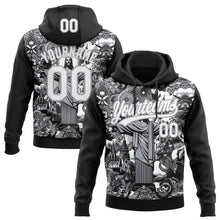 Load image into Gallery viewer, Custom Stitched Black White-Gray 3D Pattern Design Religion Jesus Christ Pullover Sweatshirt Hoodie
