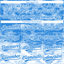 Laden Sie das Bild in den Galerie-Viewer, Custom Stitched Powder Blue White 3D Pattern Design Religion The Virgin Mary Pullover Sweatshirt Hoodie
