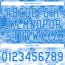 Laden Sie das Bild in den Galerie-Viewer, Custom Stitched Powder Blue White 3D Pattern Design Religion The Virgin Mary Pullover Sweatshirt Hoodie
