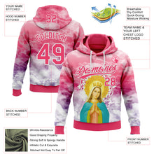 Загрузить изображение в средство просмотра галереи, Custom Stitched Neon Pink Purple-White 3D Pattern Design Religion The Virgin Mary Pullover Sweatshirt Hoodie
