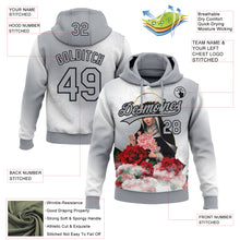 Load image into Gallery viewer, Custom Stitched Gray Black-White 3D Pattern Design Religion The Virgin Mary Pullover Sweatshirt Hoodie
