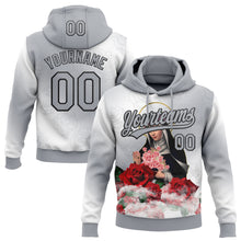 Load image into Gallery viewer, Custom Stitched Gray Black-White 3D Pattern Design Religion The Virgin Mary Pullover Sweatshirt Hoodie
