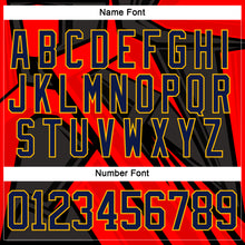 Charger l'image dans la galerie, Custom Red Navy Black Gold-White 3D Pattern Cyber Mecha E-sport Hockey Jersey
