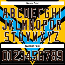 Load image into Gallery viewer, Custom Gold Brown Blue Black-White 3D Pattern Cyber Mecha E-sport Hockey Jersey
