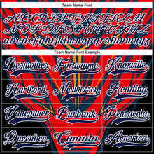 Load image into Gallery viewer, Custom Black Navy Red Orange-White 3D Pattern Cyber Mecha E-sport Hockey Jersey
