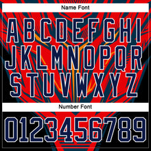 Load image into Gallery viewer, Custom Black Navy Red Orange-White 3D Pattern Cyber Mecha E-sport Hockey Jersey
