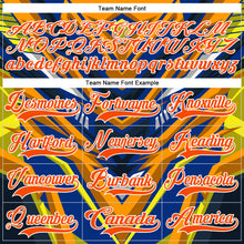 Load image into Gallery viewer, Custom Royal Orange Yellow Black-White 3D Pattern Cyber Mecha E-sport Hockey Jersey
