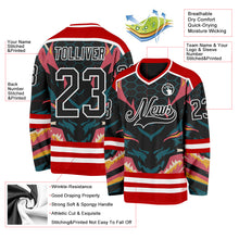 Charger l'image dans la galerie, Custom Red Black Blue Pink Yellow-White 3D Pattern Cyber Mecha E-sport Hockey Jersey
