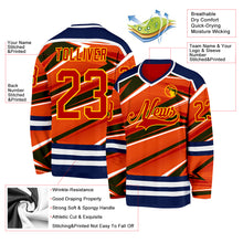 Charger l'image dans la galerie, Custom Red Navy Yellow-White 3D Pattern Cyber Mecha E-sport Hockey Jersey

