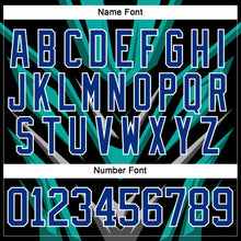 Load image into Gallery viewer, Custom Black Royal Green Gray-White 3D Pattern Cyber Mecha E-sport Hockey Jersey
