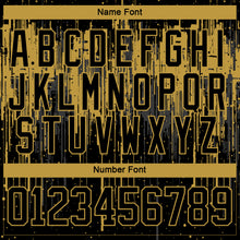 Load image into Gallery viewer, Custom Black Old Gold Steel Gray-White 3D Pattern Dripping Splatter Hockey Lace Neck Jersey
