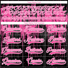 Load image into Gallery viewer, Custom Black Pink Steel Gray-White 3D Pattern Dripping Splatter Hockey Lace Neck Jersey
