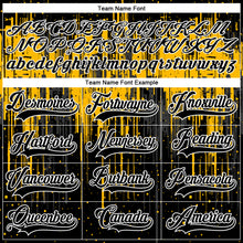 Load image into Gallery viewer, Custom Black Gold Steel Gray-White 3D Pattern Dripping Splatter Hockey Lace Neck Jersey
