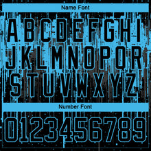 Load image into Gallery viewer, Custom Black Sky Blue Steel Gray-White 3D Pattern Dripping Splatter Hockey Lace Neck Jersey
