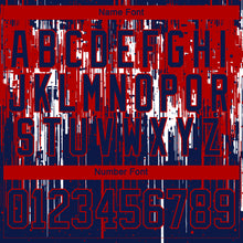 Load image into Gallery viewer, Custom Navy Red-White 3D Pattern Dripping Splatter Hockey Lace Neck Jersey
