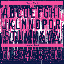Load image into Gallery viewer, Custom Navy Pink-White 3D Pattern Dripping Splatter Hockey Lace Neck Jersey
