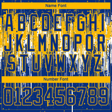 Load image into Gallery viewer, Custom Royal Gold-White 3D Pattern Dripping Splatter Hockey Lace Neck Jersey
