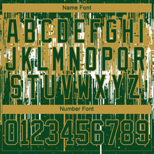 Charger l'image dans la galerie, Custom Green Old Gold-White 3D Pattern Dripping Splatter Hockey Lace Neck Jersey
