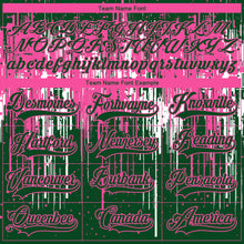 Charger l'image dans la galerie, Custom Green Pink-White 3D Pattern Dripping Splatter Hockey Lace Neck Jersey
