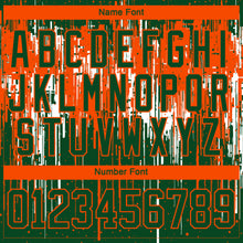 Load image into Gallery viewer, Custom Green Orange-White 3D Pattern Dripping Splatter Hockey Lace Neck Jersey
