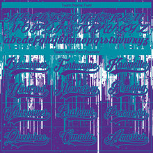 Charger l'image dans la galerie, Custom Purple Teal-White 3D Pattern Dripping Splatter Hockey Lace Neck Jersey
