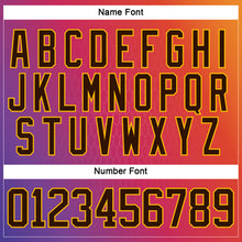 Load image into Gallery viewer, Custom Orange Brown Red Navy-Gold 3D Pattern Abstract Gradient Halftone Hockey Lace Neck Jersey
