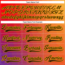 Load image into Gallery viewer, Custom Orange Brown Red Navy-Gold 3D Pattern Abstract Gradient Halftone Hockey Lace Neck Jersey
