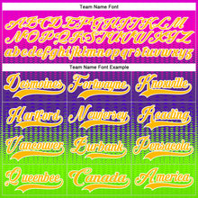 Load image into Gallery viewer, Custom Purple Gold Green-White 3D Pattern Abstract Gradient Halftone Hockey Lace Neck Jersey
