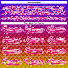 Load image into Gallery viewer, Custom Purple Hot Pink Old Gold-White 3D Pattern Abstract Gradient Halftone Hockey Lace Neck Jersey
